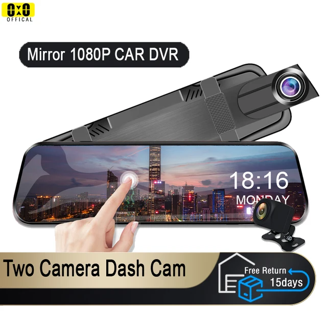 Mirror Camera for Car Touch Screen Video Recorder Rearview mirror Dash Cam Front and Rear Camera Mirror DVR Black Box 1
